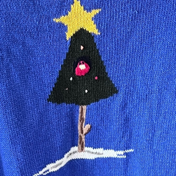 Quacker Factory 1X CUTE Vintage snowman/winter cardigan sweater EUC - Picture 8 of 11